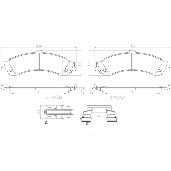 brembo Premium Ceramic Rear Disc Brake Pads P59065N