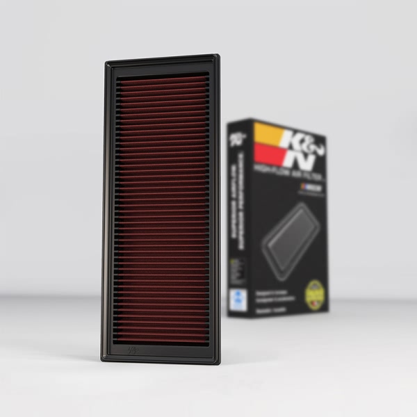 K&N 33 Series Panel Red Air Filter （13.438" L x 5.313" W x 1.188" H) 33-2865