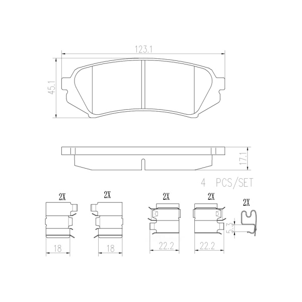 brembo Premium Ceramic Rear Disc Brake Pads P83049N