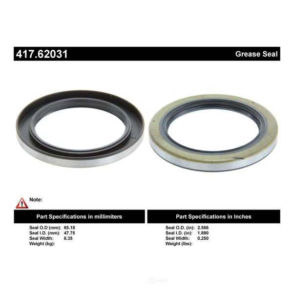 Centric Premium™ Rear Inner Wheel Seal 417.62031