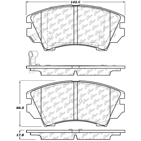 Centric Posi Quiet™ Ceramic Front Disc Brake Pads 105.14040