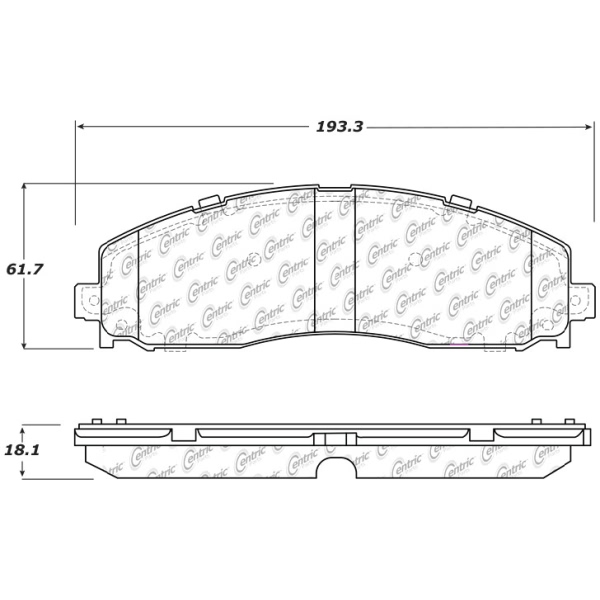 Centric Posi Quiet™ Semi-Metallic Rear Disc Brake Pads 104.16910