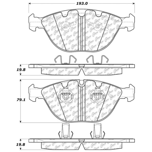 Centric Posi Quiet™ Semi-Metallic Front Disc Brake Pads 104.11510