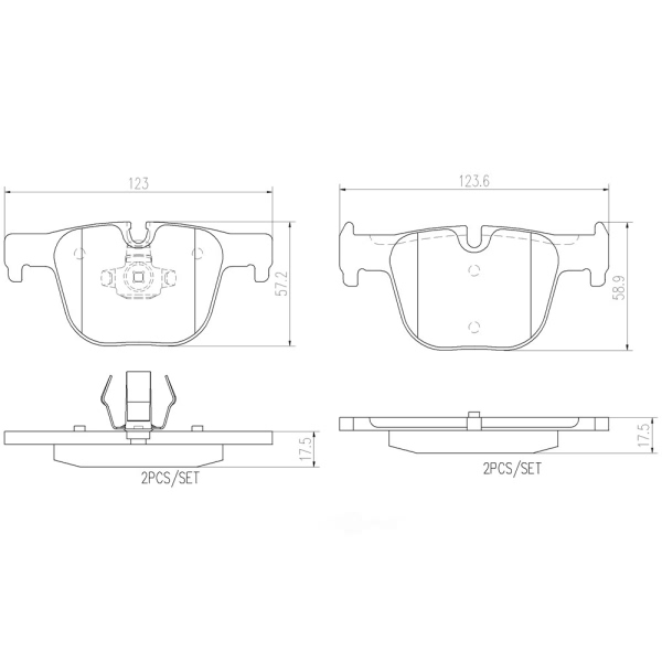 brembo Premium Ceramic Rear Disc Brake Pads P06072N