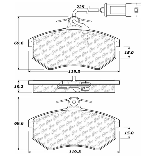 Centric Posi Quiet™ Semi-Metallic Front Disc Brake Pads 104.02900