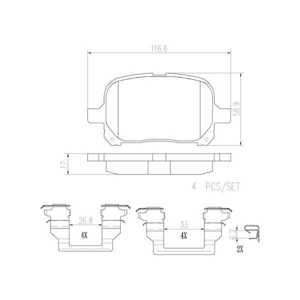 brembo Premium Ceramic Front Disc Brake Pads P83040N