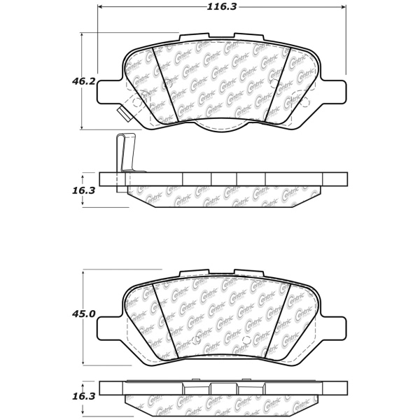 Centric Posi Quiet™ Ceramic Rear Disc Brake Pads 105.14020