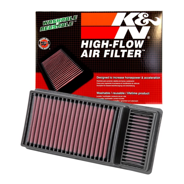 K&N 33 Series Panel Red Air Filter （14" L x 6.75" W x 2.375" H) 33-5010