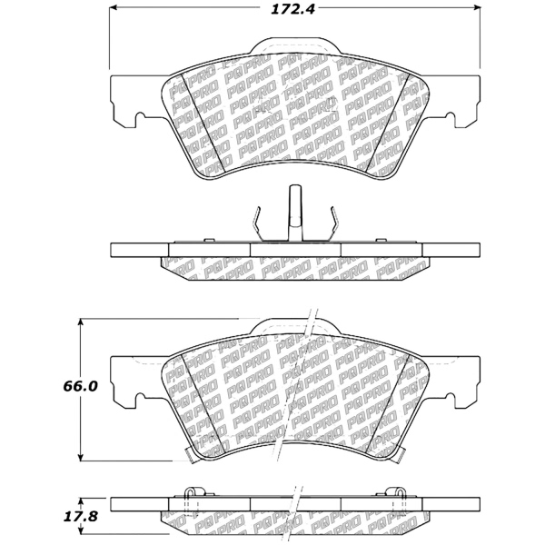 Centric Posi Quiet Pro™ Semi-Metallic Front Disc Brake Pads 500.08570