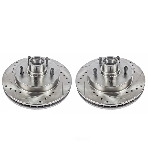 Power Stop PowerStop Evolution Performance Drilled, Slotted& Plated Brake Rotor Pair AR8625XPR