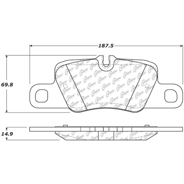 Centric Posi Quiet™ Semi-Metallic Rear Disc Brake Pads 104.14170