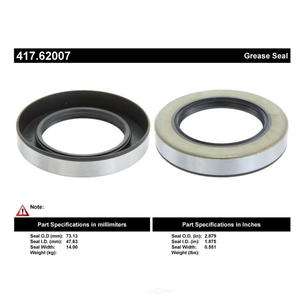 Centric Premium™ Axle Shaft Seal 417.62007