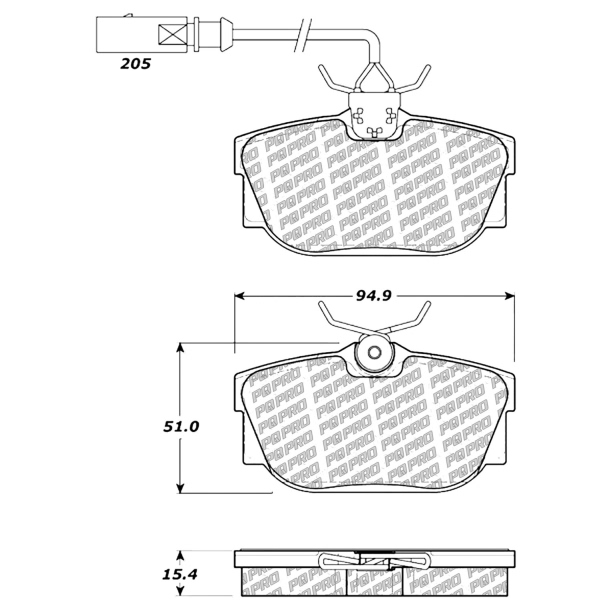 Centric Posi Quiet Pro™ Semi-Metallic Rear Disc Brake Pads 500.08772