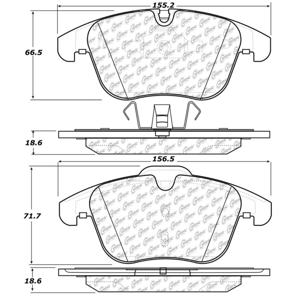 Centric Premium Semi-Metallic Front Disc Brake Pads 300.12410