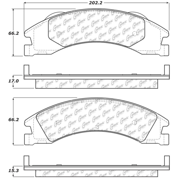 Centric Posi Quiet™ Semi-Metallic Rear Disc Brake Pads 104.13290