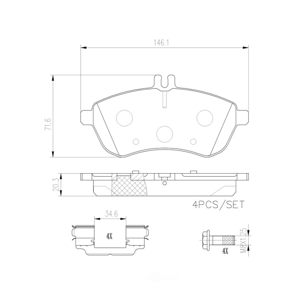 brembo Premium Ceramic Front Disc Brake Pads P50067N