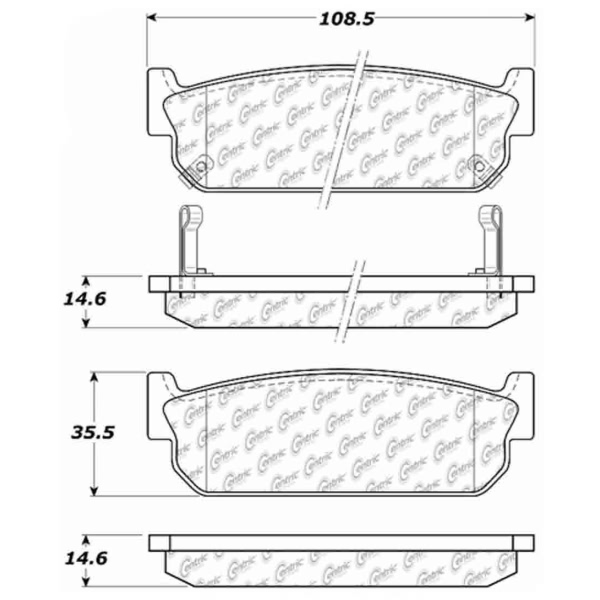 Centric Posi Quiet™ Ceramic Rear Disc Brake Pads 105.05881