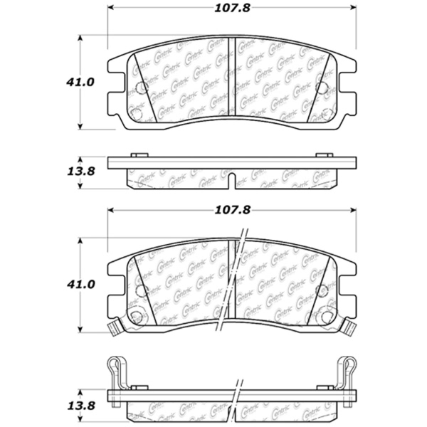 Centric Posi Quiet™ Ceramic Rear Disc Brake Pads 105.06980