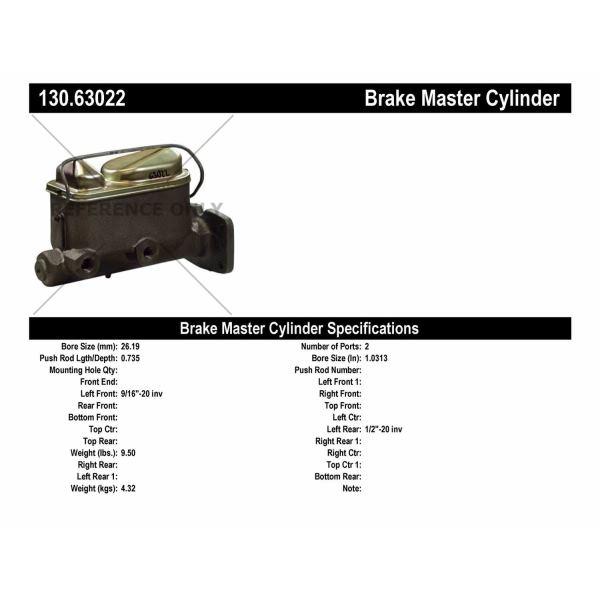 Centric Premium Brake Master Cylinder 130.63022