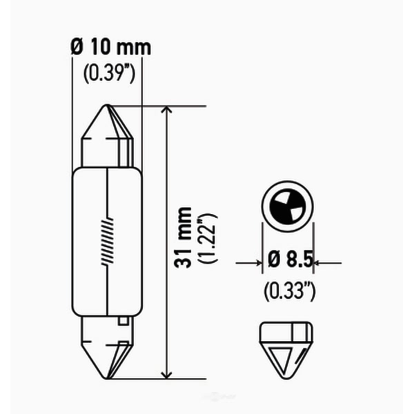 Hella 6411Tb Standard Series Incandescent Miniature Light Bulb 6411TB