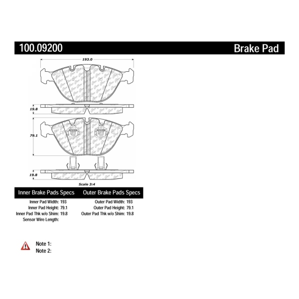 Centric Original Equipment Formula Brake Pads With Hardware 100.09200