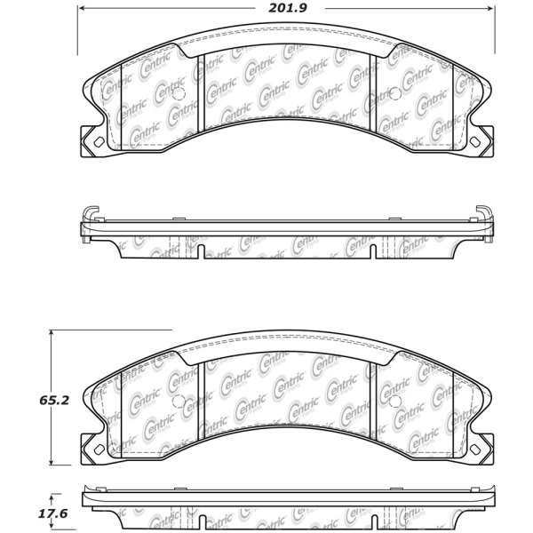 Centric Posi Quiet™ Semi-Metallic Brake Pads With Hardware 104.15651