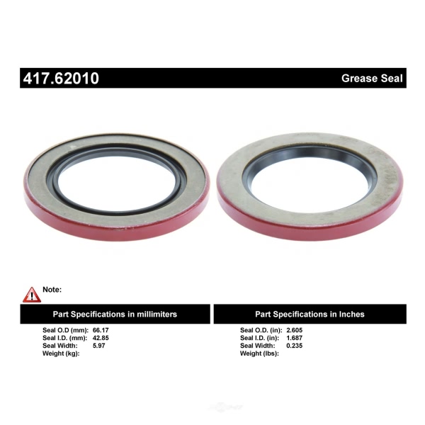 Centric Premium™ Axle Shaft Seal 417.62010