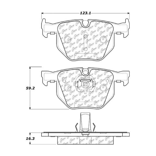 Centric Premium Semi-Metallic Rear Disc Brake Pads 300.06831