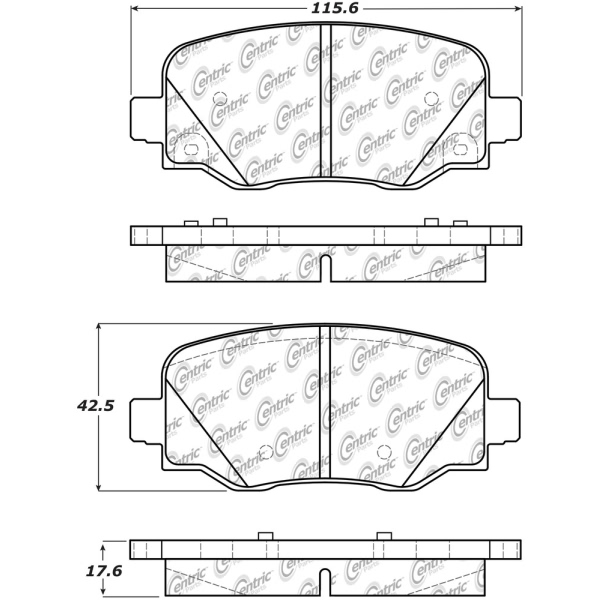 Centric Posi Quiet™ Ceramic Rear Disc Brake Pads 105.18090