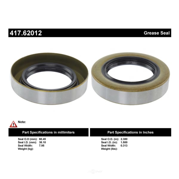 Centric Premium™ Axle Shaft Seal 417.62012