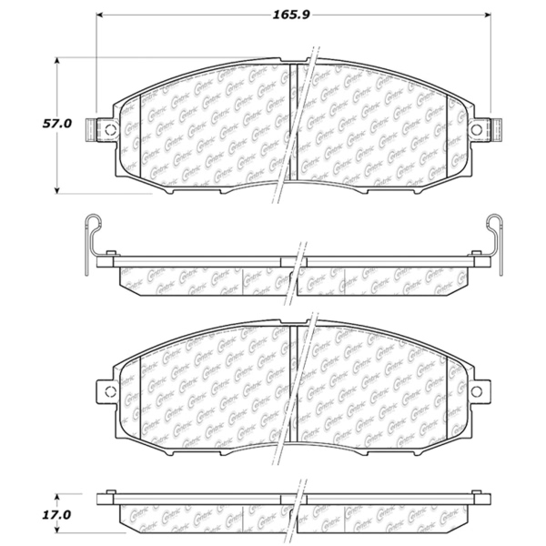 Centric Posi Quiet™ Ceramic Front Disc Brake Pads 105.08300