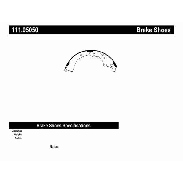 Centric Premium Rear Drum Brake Shoes 111.05050