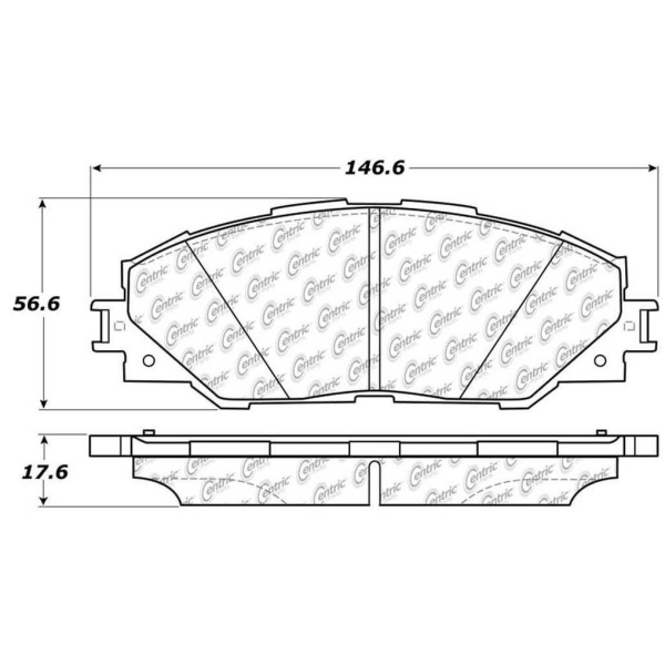 Centric Premium™ Semi-Metallic Brake Pads With Shims And Hardware 300.12110