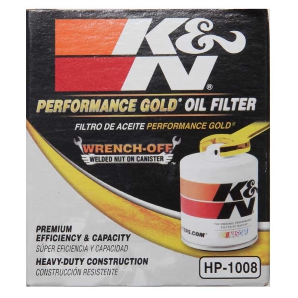 K&N Performance Gold™ Wrench-Off Oil Filter HP-1008