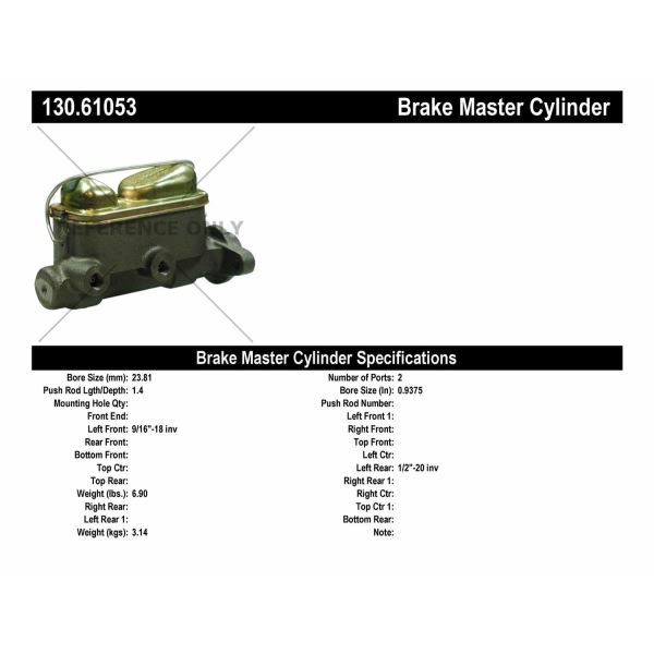 Centric Premium Brake Master Cylinder 130.61053