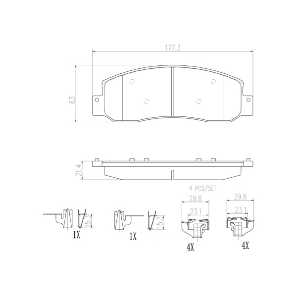 brembo Premium Ceramic Front Disc Brake Pads P24119N