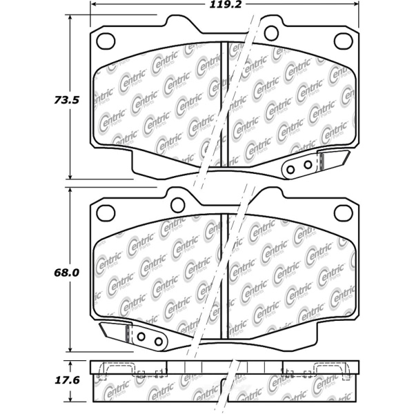 Centric Posi Quiet™ Ceramic Front Disc Brake Pads 105.04360