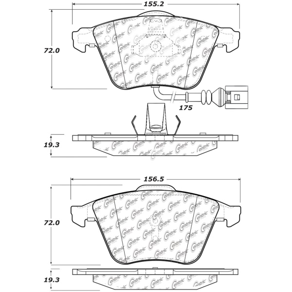 Centric Posi Quiet™ Semi-Metallic Front Disc Brake Pads 104.11110