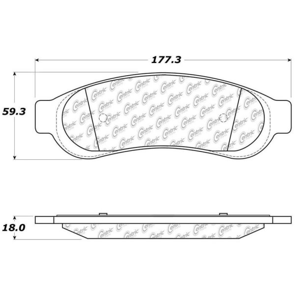 Centric Premium Semi-Metallic Rear Disc Brake Pads 300.10670