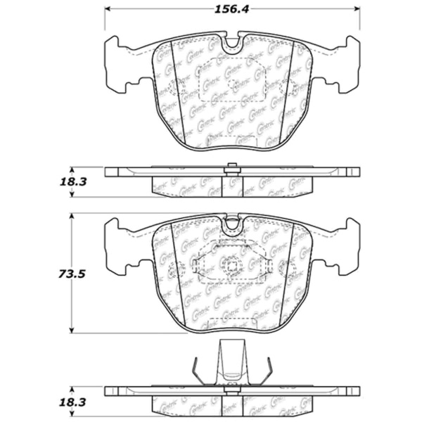 Centric Posi Quiet™ Ceramic Front Disc Brake Pads 105.06811