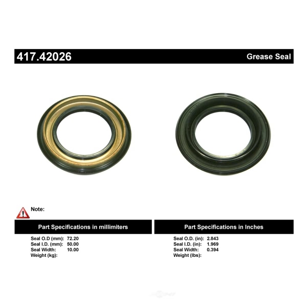 Centric Premium™ Front Inner Wheel Seal 417.42026