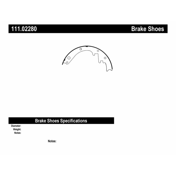 Centric Premium Rear Drum Brake Shoes 111.02280