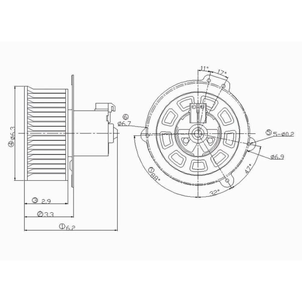 TYC Hvac Blower Motor Assembly 700025