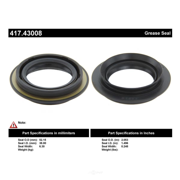 Centric Premium™ Rear Inner Wheel Seal 417.43008