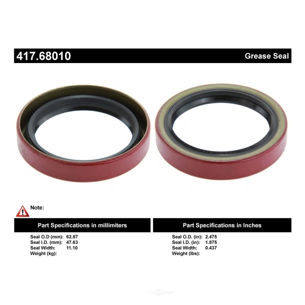 Centric Premium™ Axle Shaft Seal 417.68010