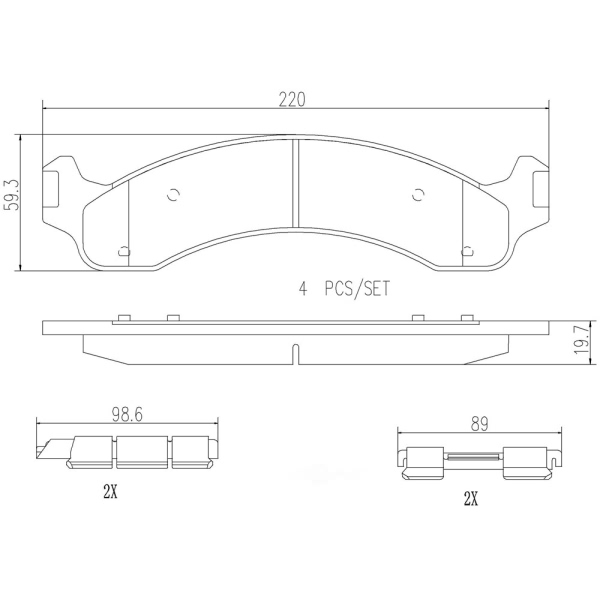 brembo Premium Ceramic Front Disc Brake Pads P18006N