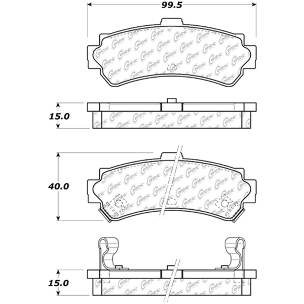 Centric Posi Quiet™ Ceramic Rear Disc Brake Pads 105.06690
