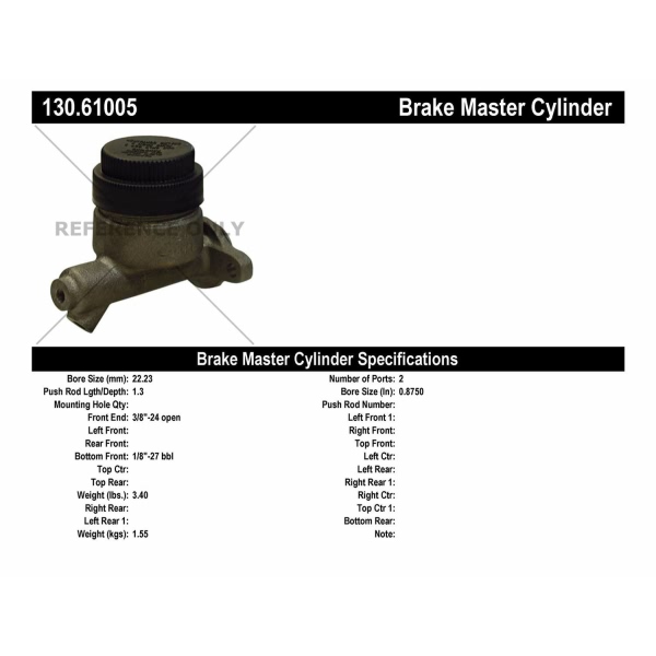 Centric Premium Brake Master Cylinder 130.61005