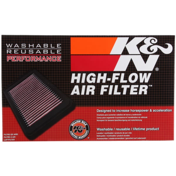 K&N 33 Series Panel Red Air Filter （12.125" L x 7.625" W x 1.125" H) 33-2498