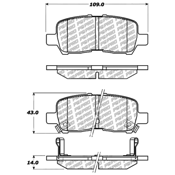 Centric Pq Pro Disc Brake Pads With Hardware 500.09990